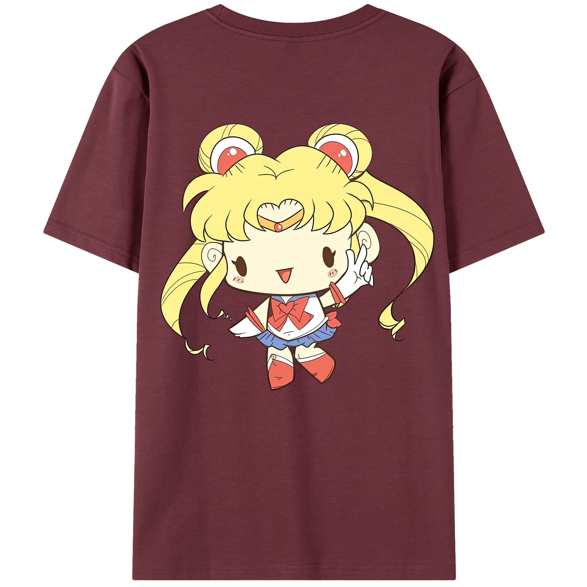 （画像用） 美少女戦士セーラームーン 月野 うさぎ つきの うさぎ Sailor Moon Tsukino Usagi 綿100％半袖Tシャツ（背面プリント）